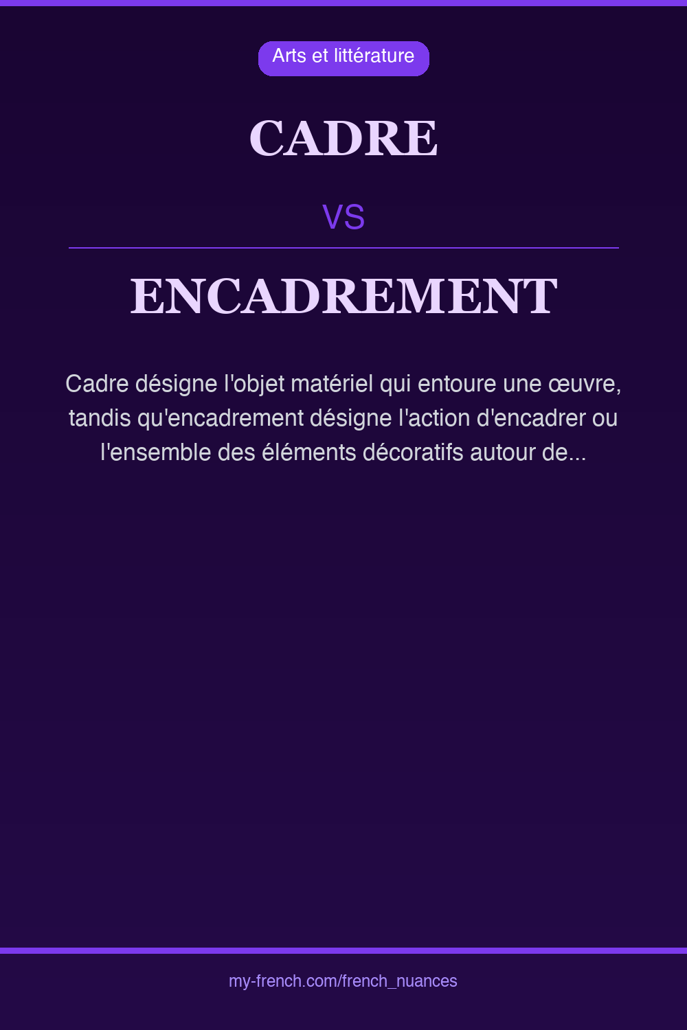 cadre vs encadrement : quelle nuance ?