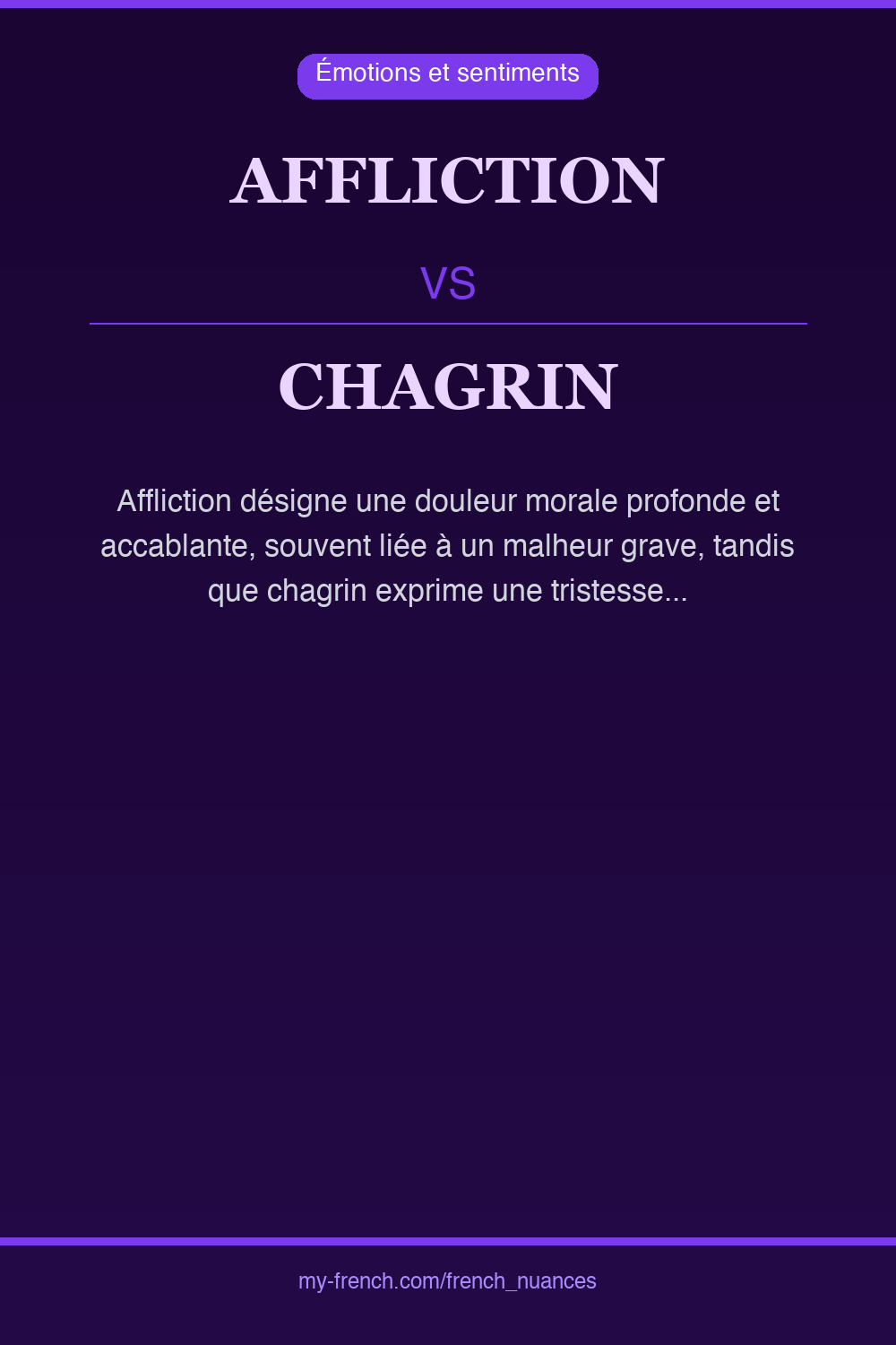 affliction vs chagrin : quelle nuance ?
