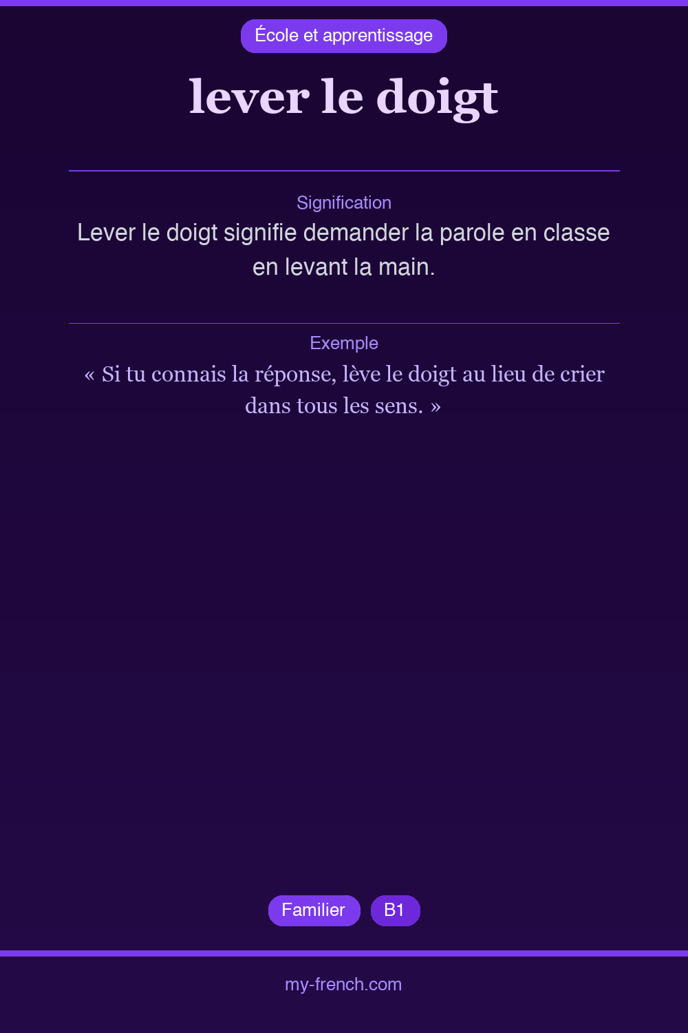 lever le doigt : que veut dire cette expression ?