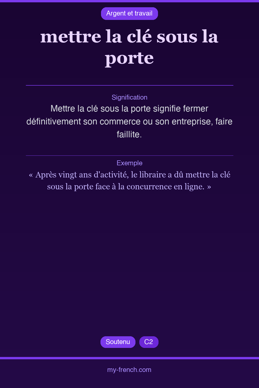 mettre la clé sous la porte : que veut dire cette expression ?
