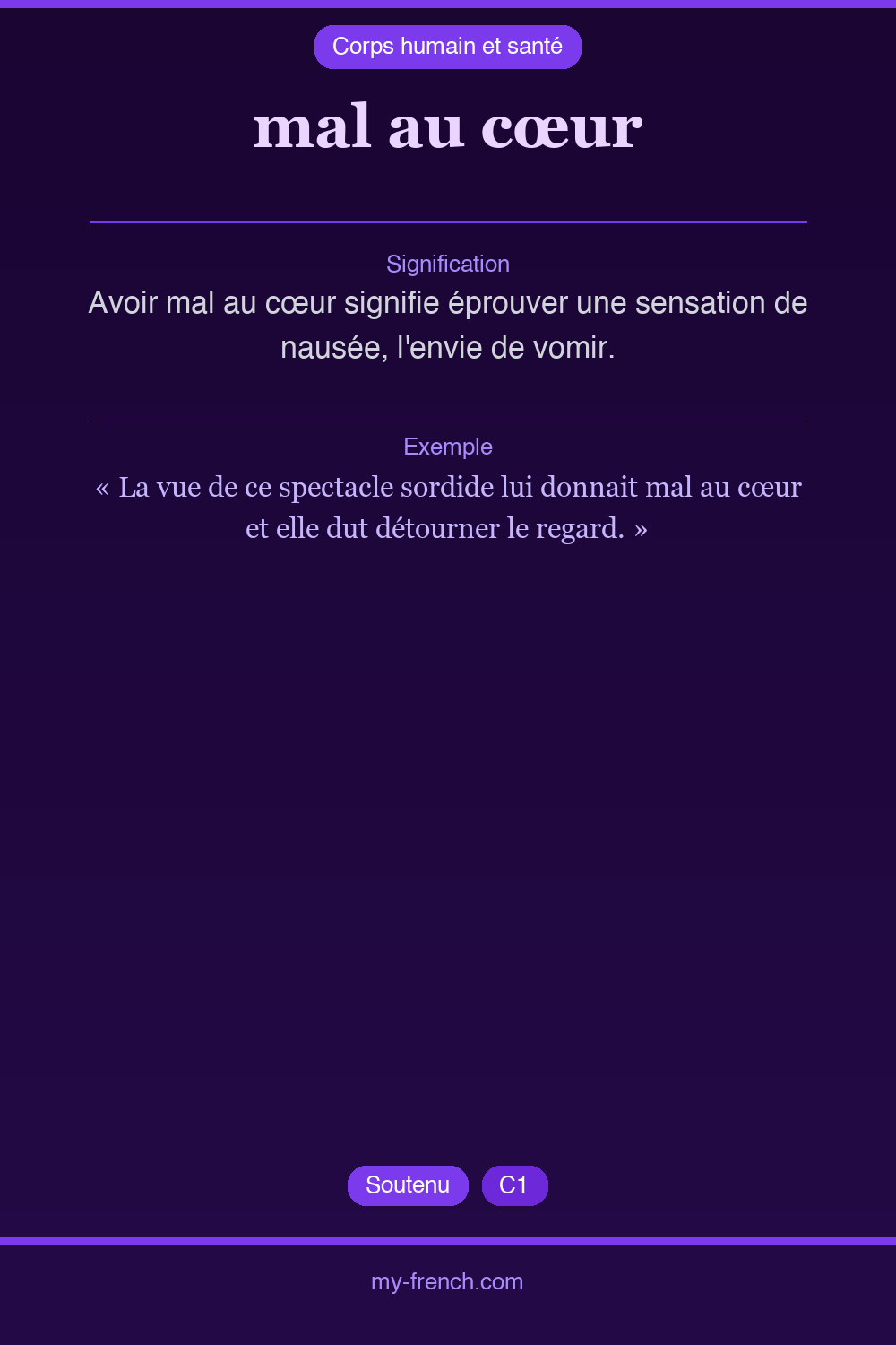 mal au cœur : que veut dire cette expression ?