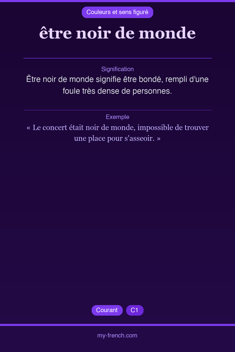 être noir de monde : que veut dire cette expression ?