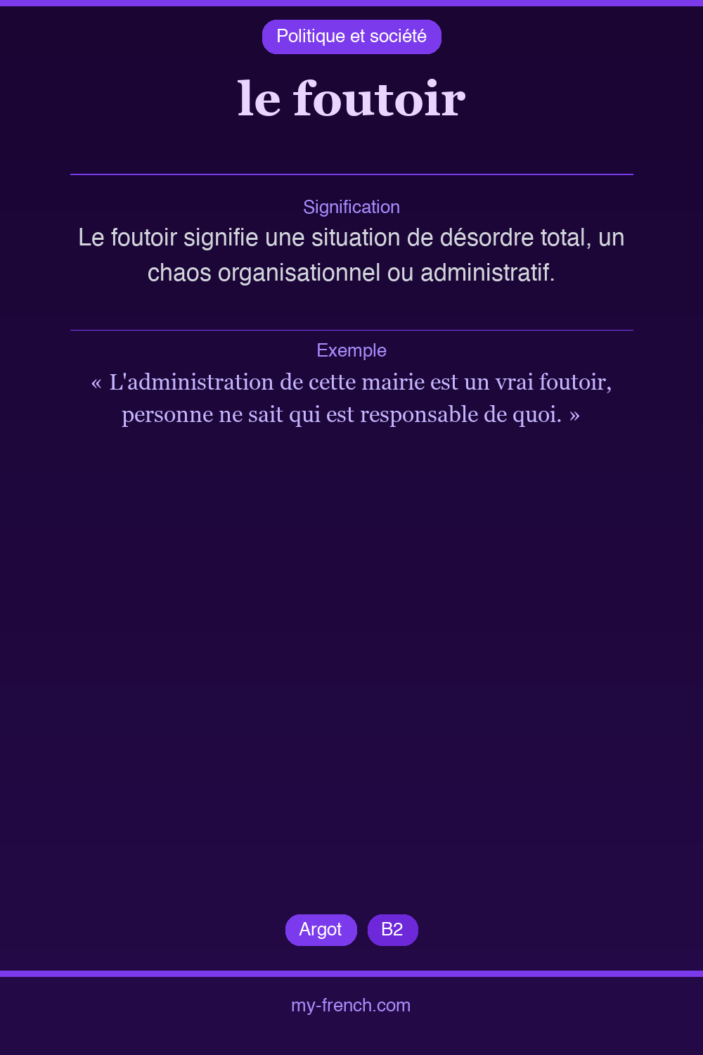 le foutoir : que veut dire cette expression ?