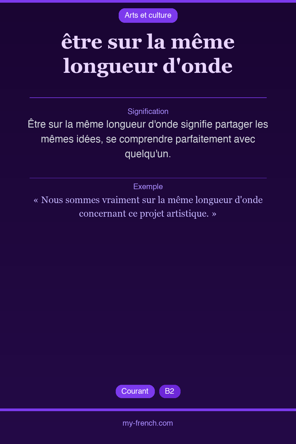 être sur la même longueur d'onde : que veut dire cette expression ?