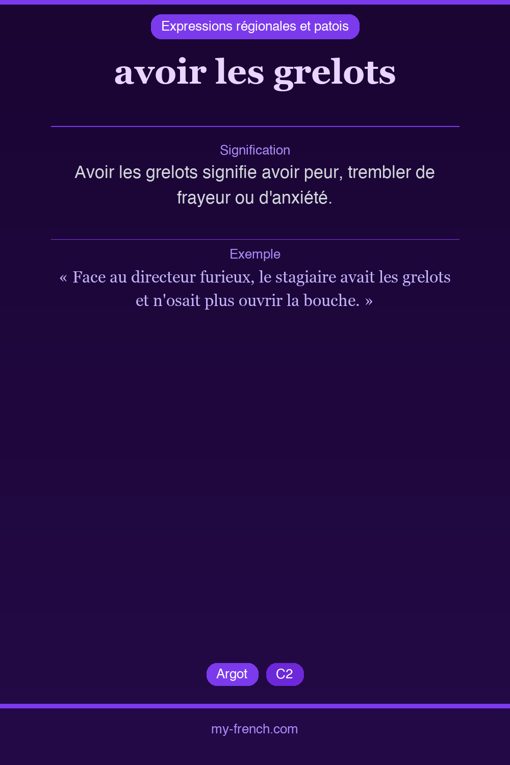 avoir les grelots : que veut dire cette expression ?