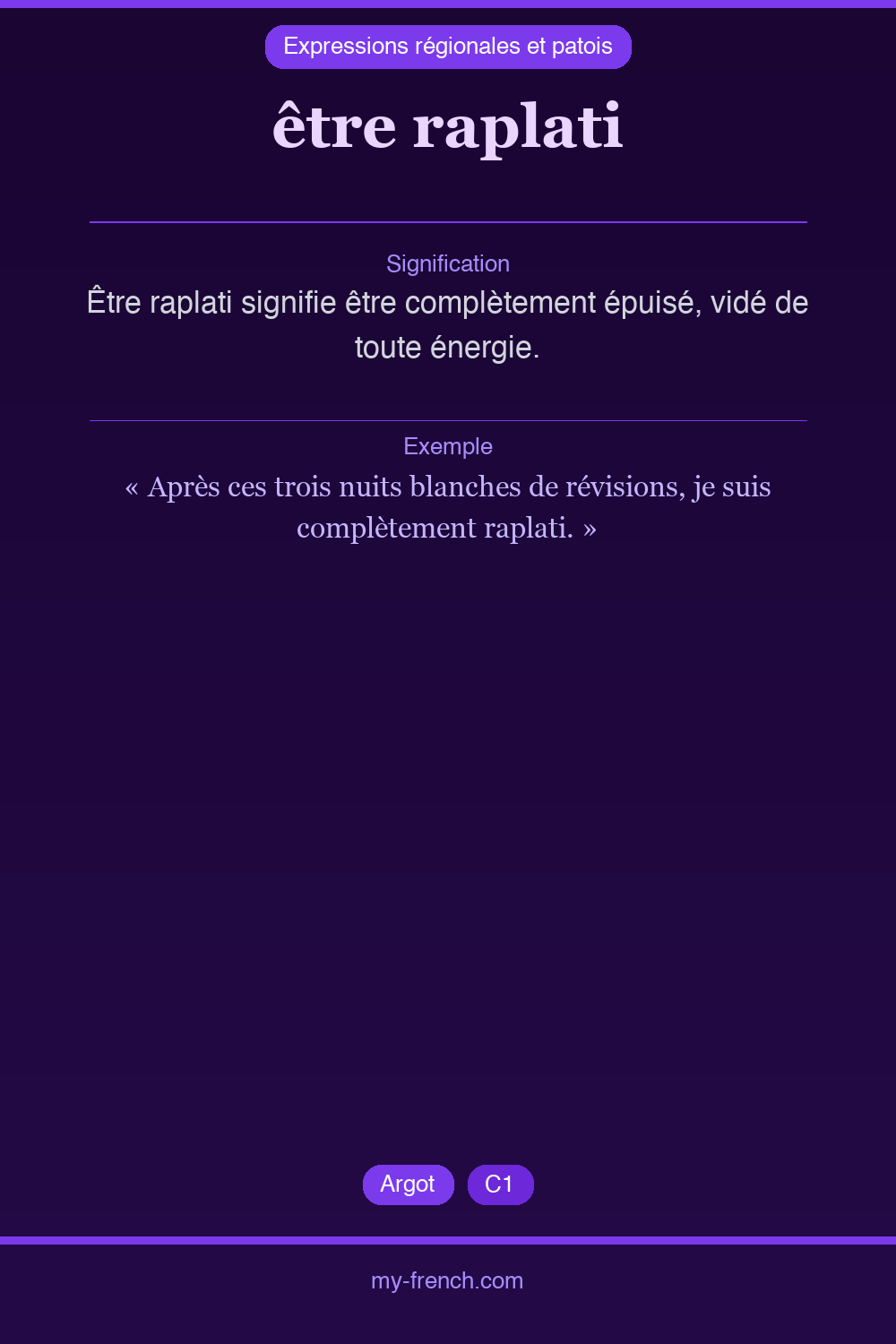 être raplati : que veut dire cette expression ?