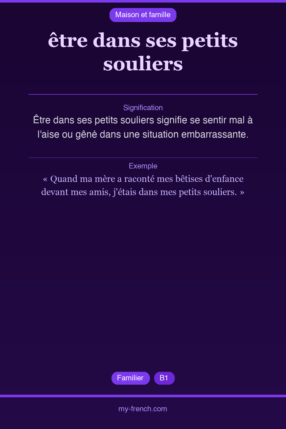 être dans ses petits souliers : que veut dire cette expression ?