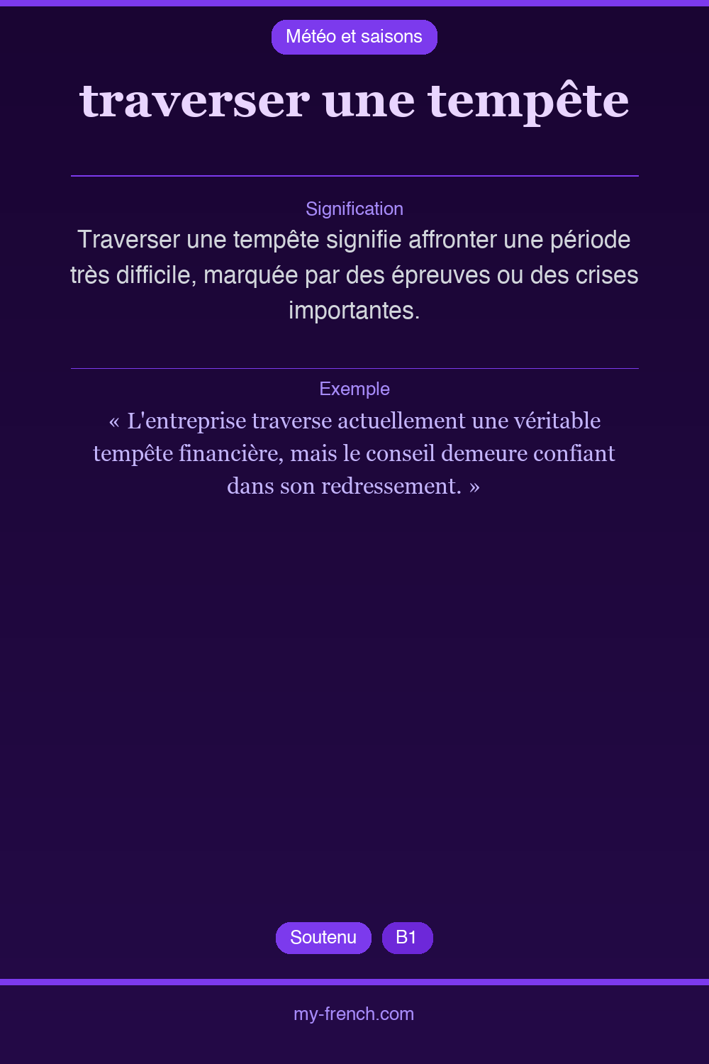 traverser une tempête : que veut dire cette expression ?
