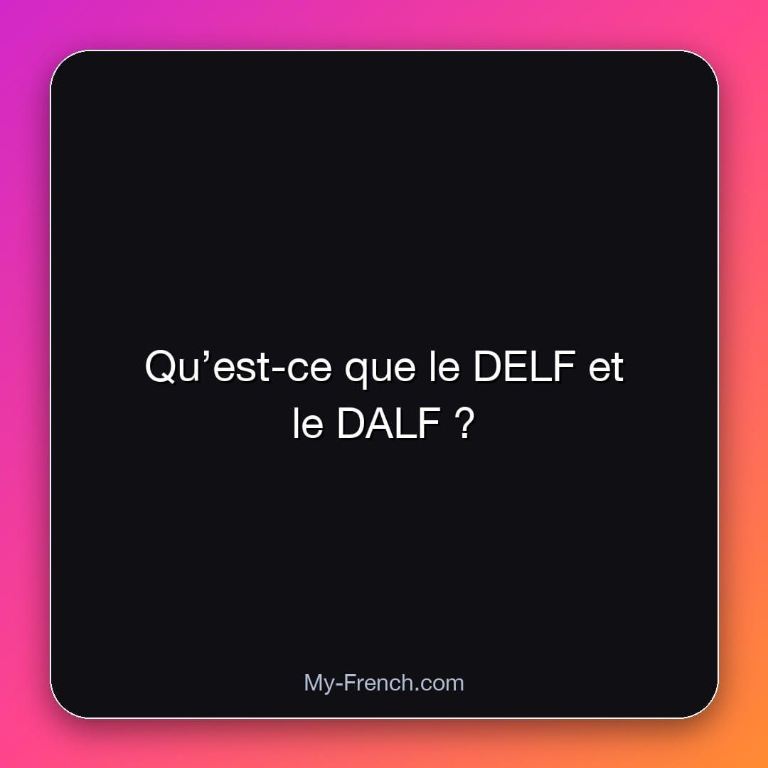 Qu’est-ce que le DELF et le DALF ?