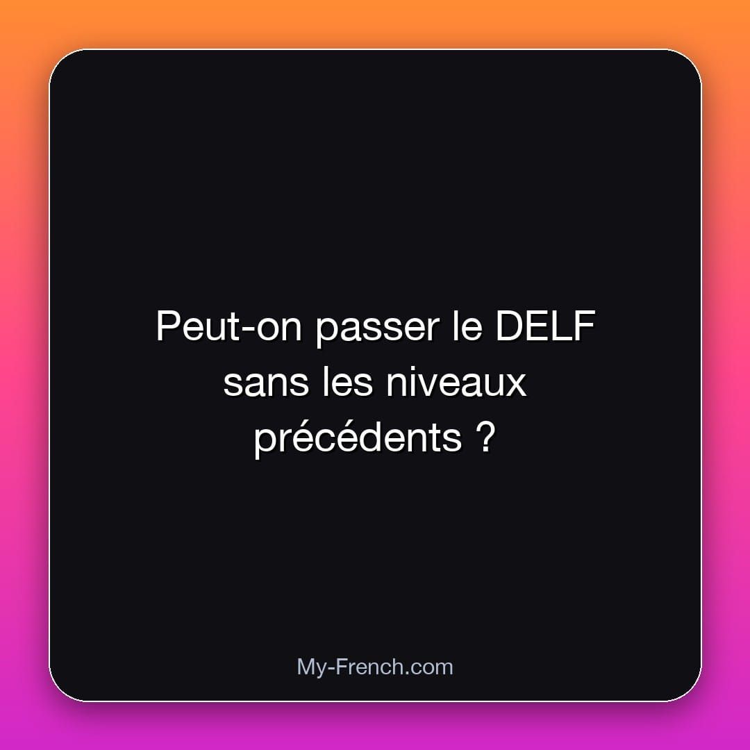 Peut-on passer le DELF sans les niveaux précédents ?