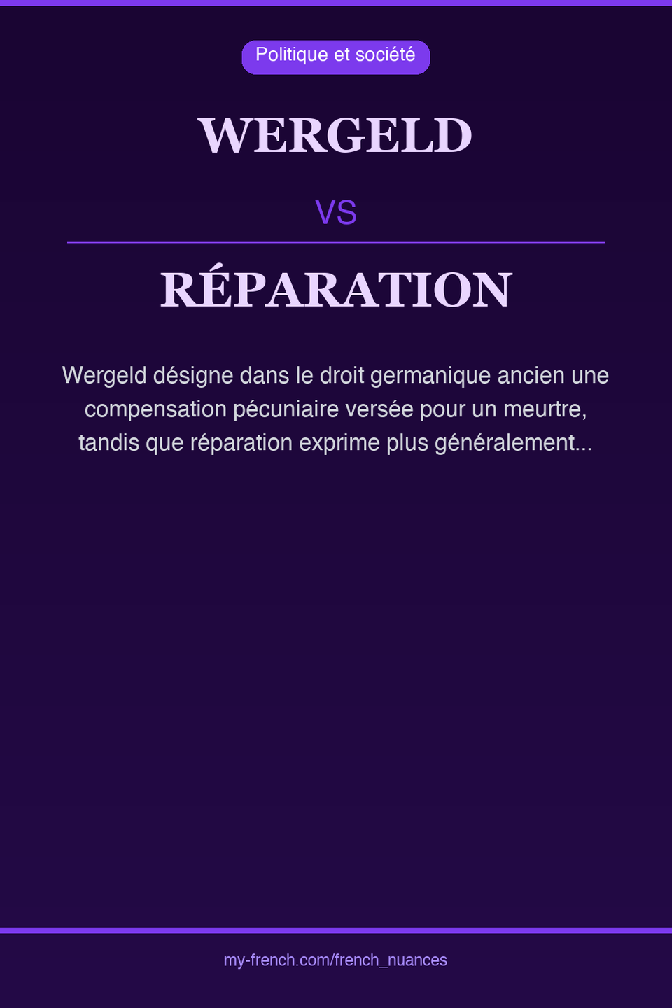wergeld vs réparation : quelle nuance ?