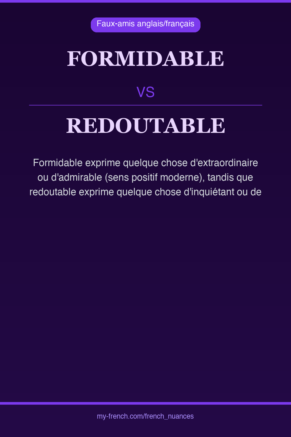 formidable vs redoutable : quelle nuance ?