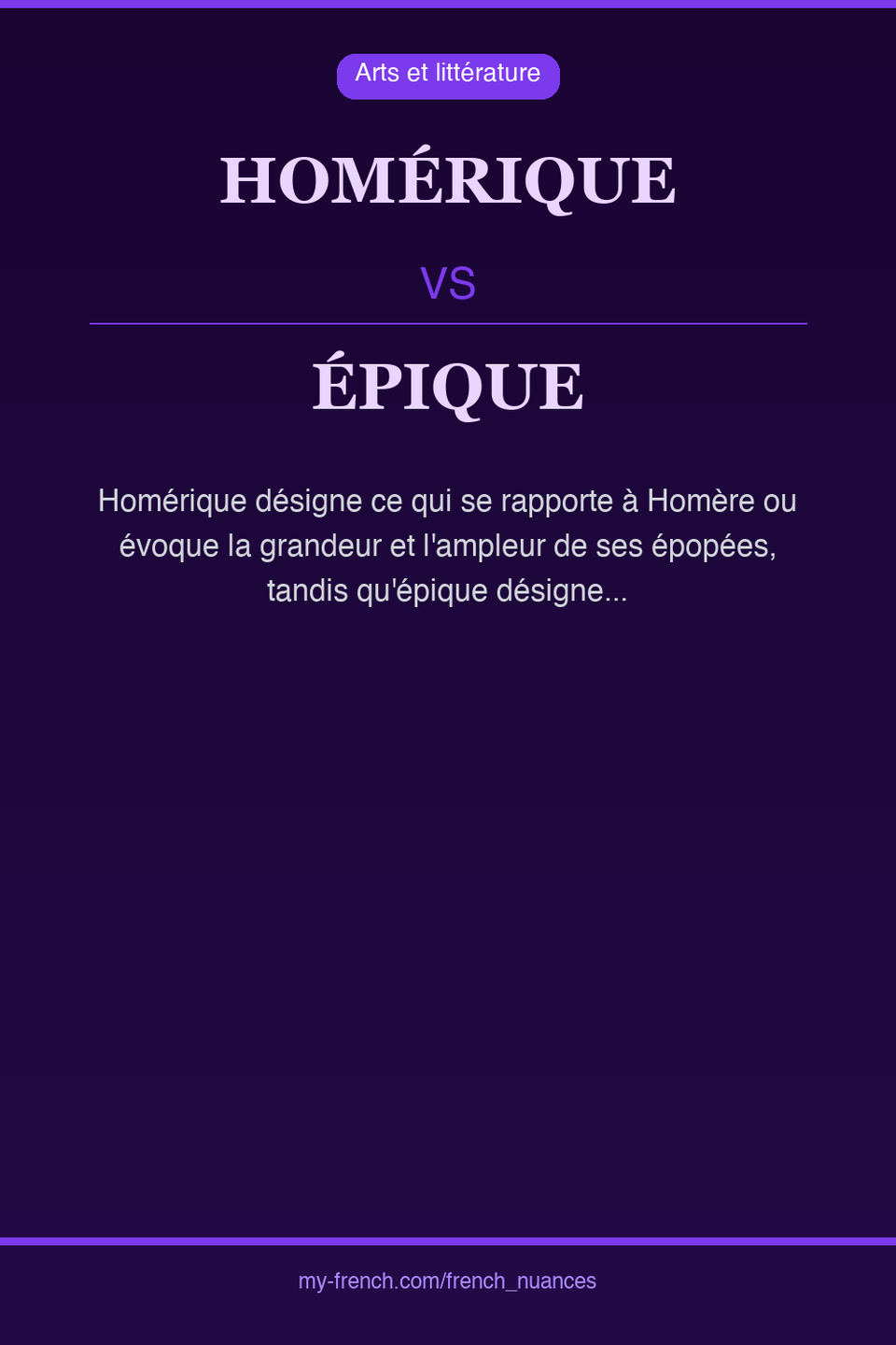 homérique vs épique : quelle nuance ?