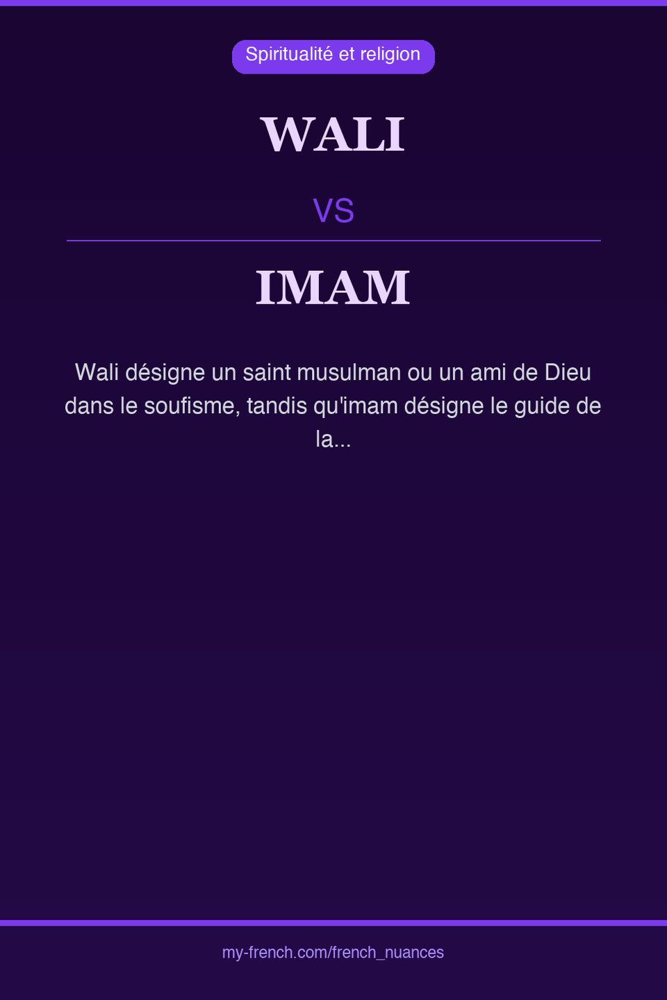 wali vs imam : quelle nuance ?