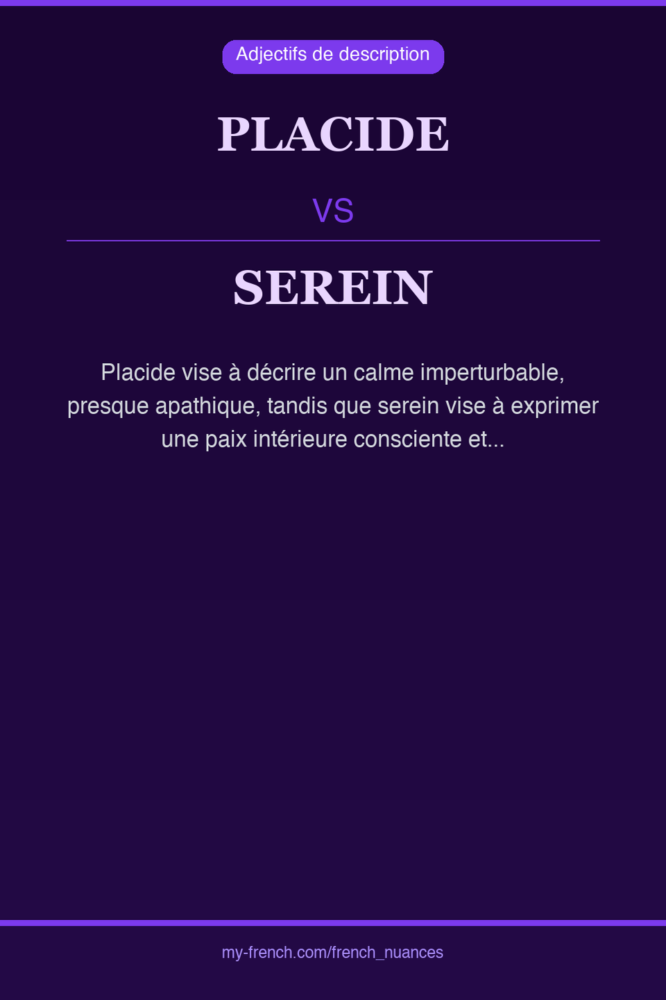placide vs serein : quelle nuance ?