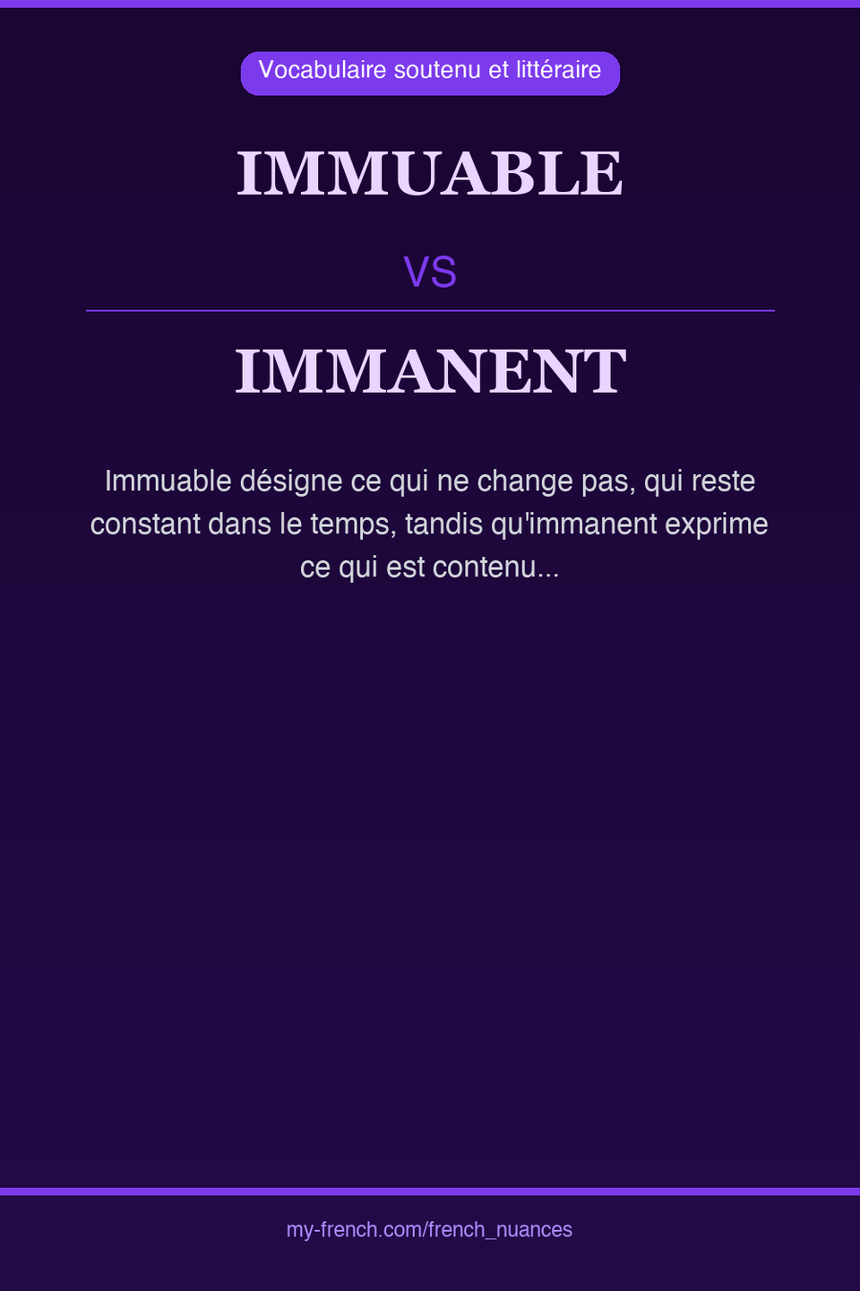 immuable vs immanent : quelle nuance ?