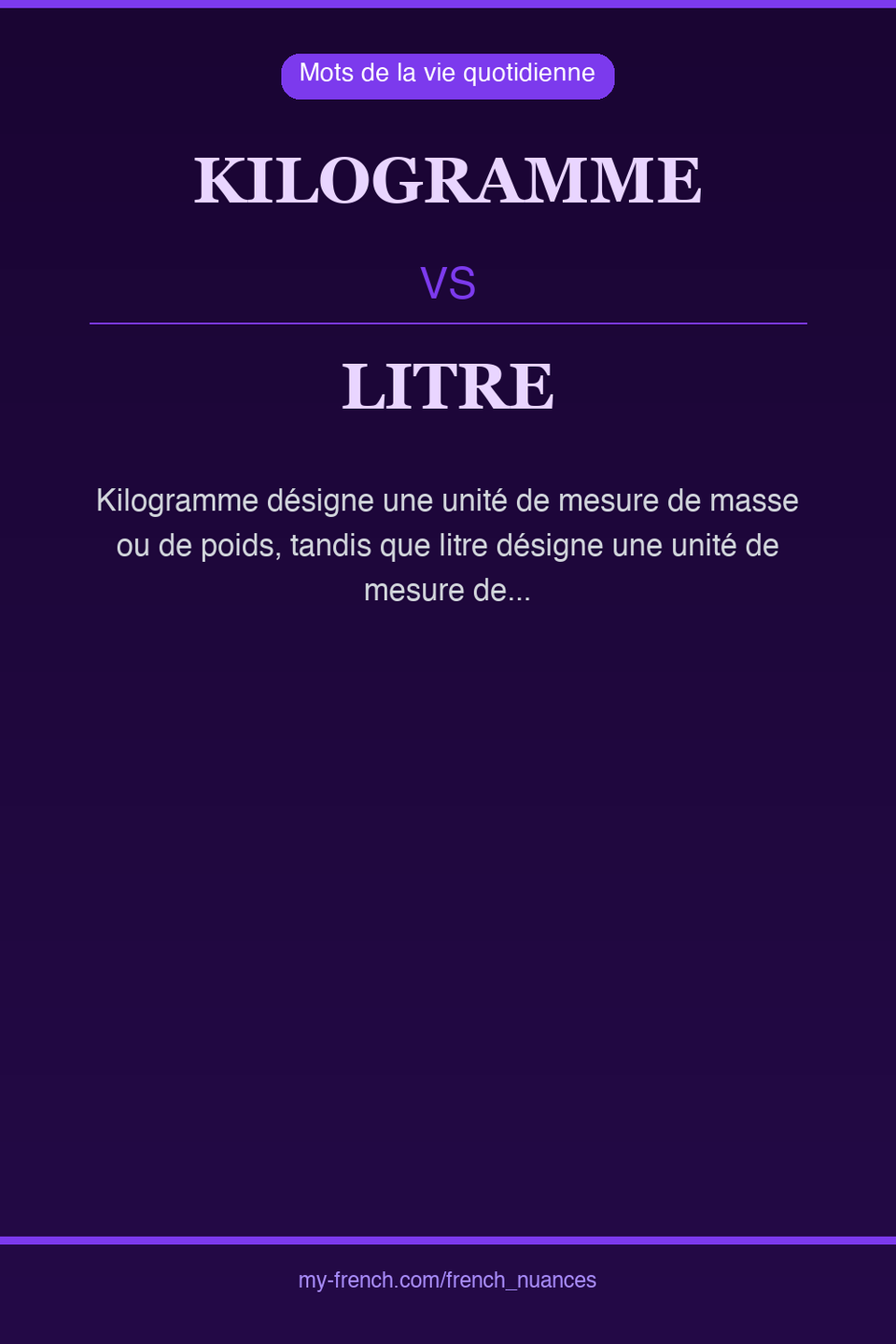 kilogramme vs litre : quelle nuance ?