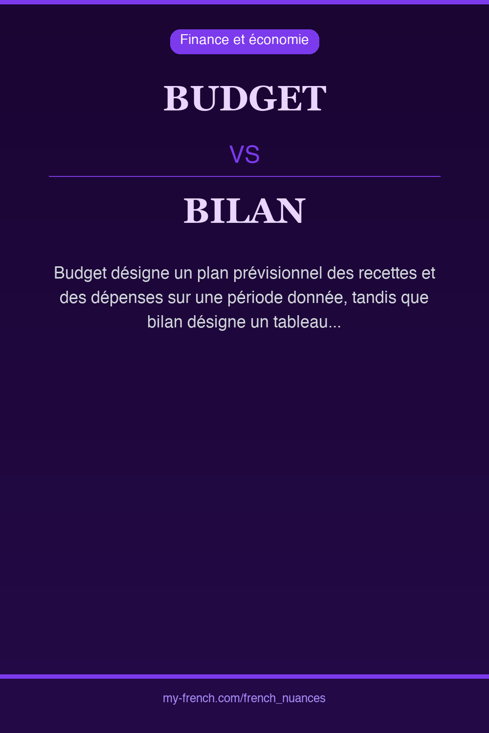 budget vs bilan : quelle nuance ?