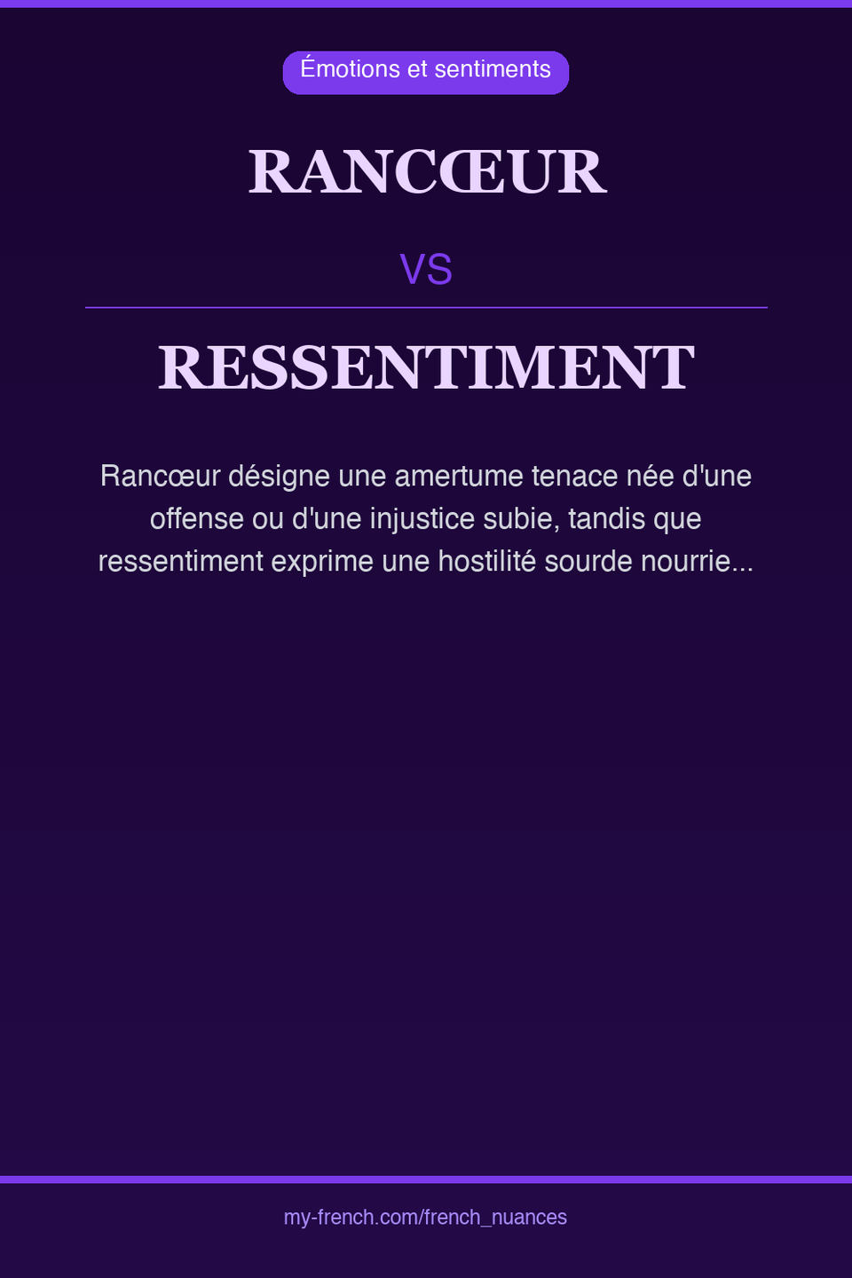 rancœur vs ressentiment : quelle nuance ?