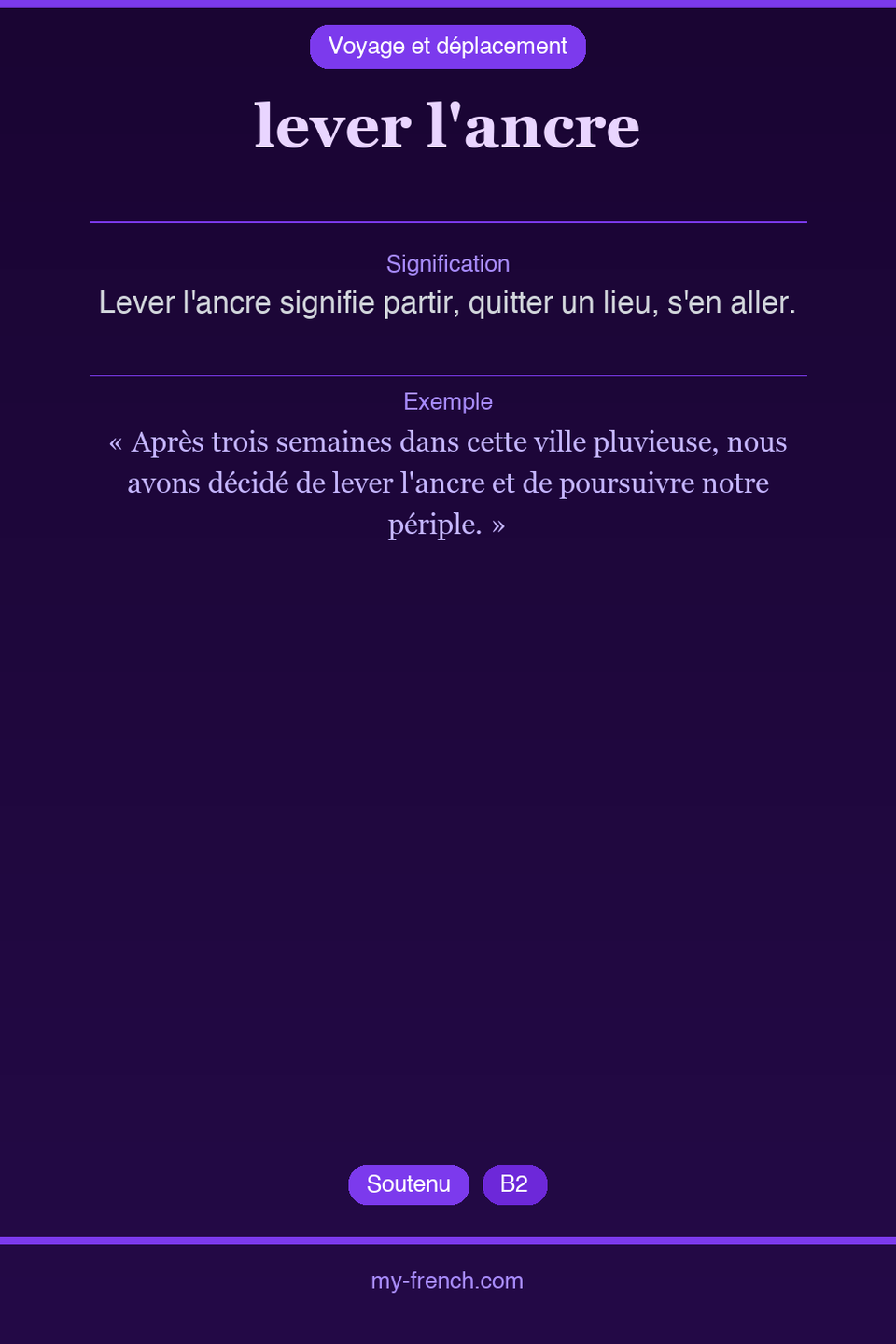 lever l'ancre : que veut dire cette expression ?