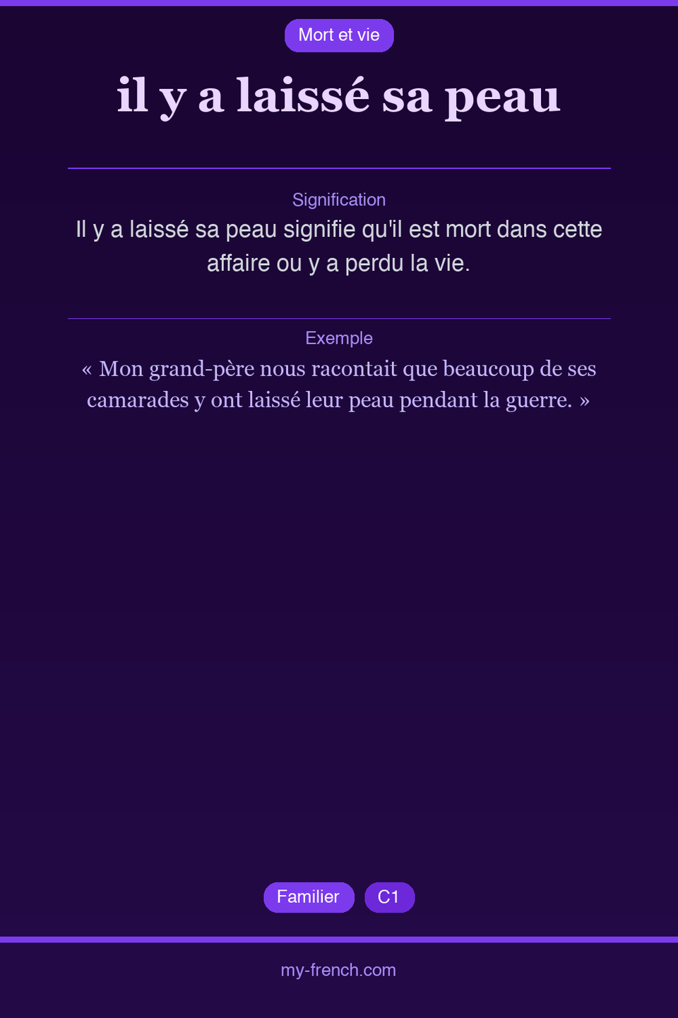 il y a laissé sa peau : que veut dire cette expression ?