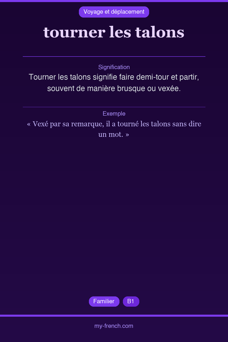 tourner les talons : que veut dire cette expression ?