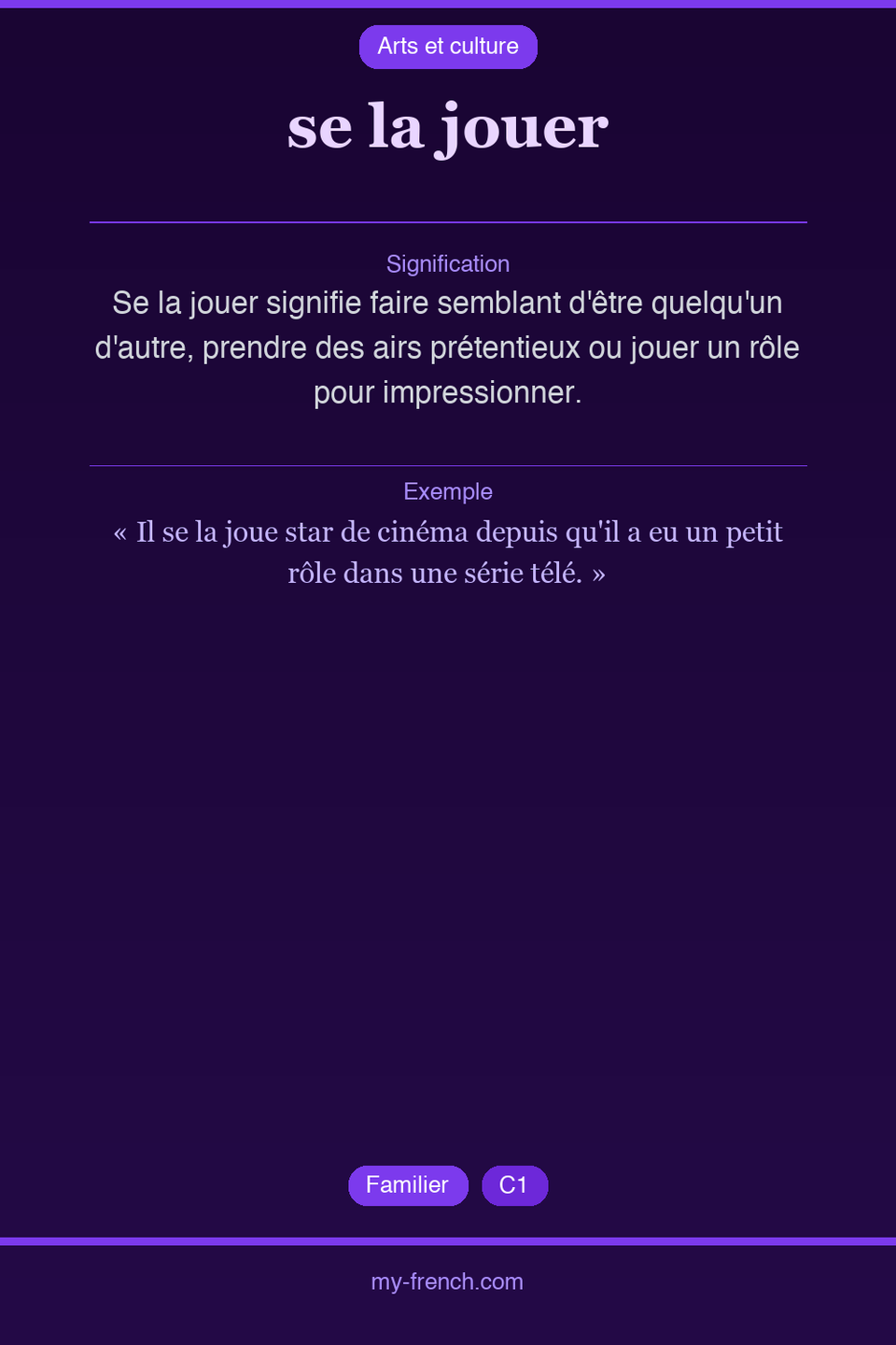 se la jouer : que veut dire cette expression ?