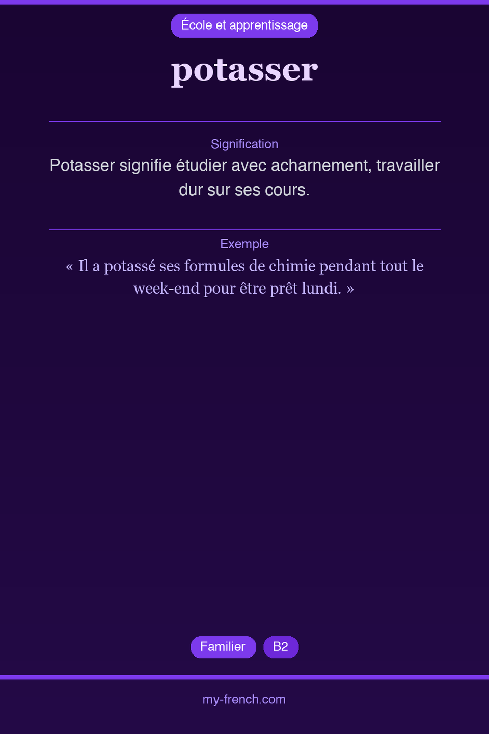 potasser : que veut dire cette expression ?