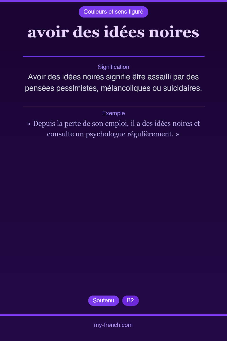 avoir des idées noires : que veut dire cette expression ?