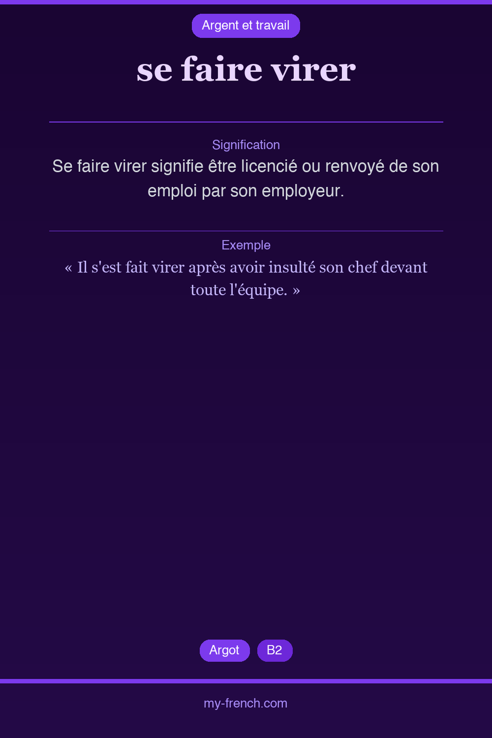 se faire virer : que veut dire cette expression ?
