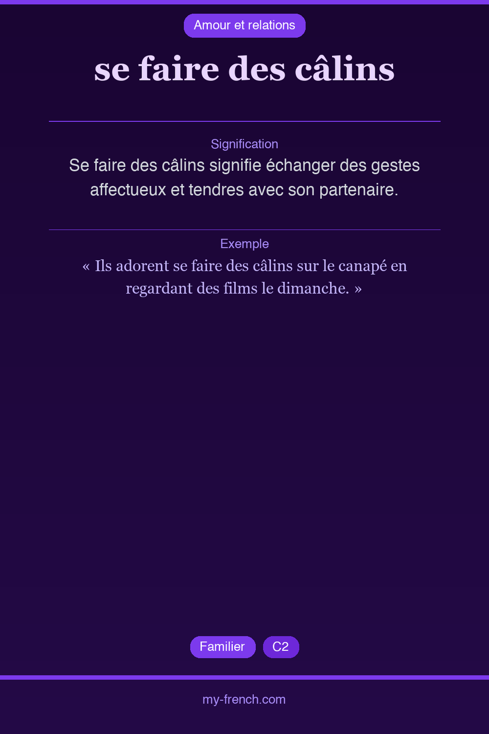 se faire des câlins : que veut dire cette expression ?