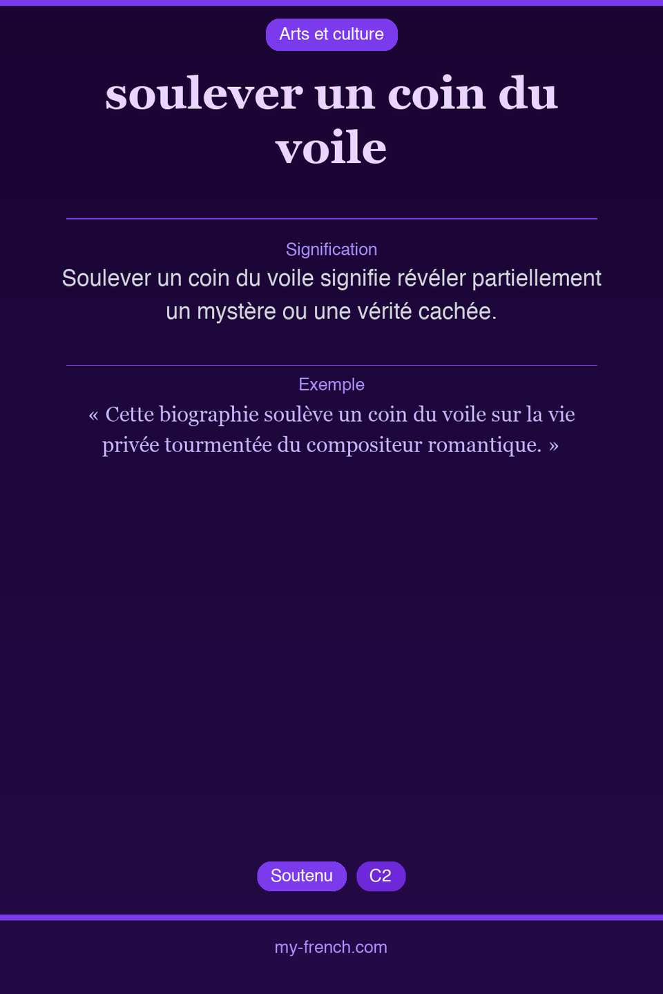 soulever un coin du voile : que veut dire cette expression ?