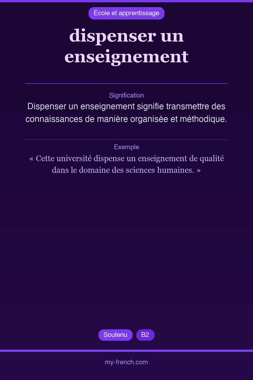 dispenser un enseignement : que veut dire cette expression ?