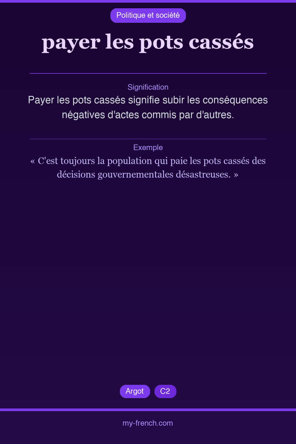 payer les pots cassés : que veut dire cette expression ?