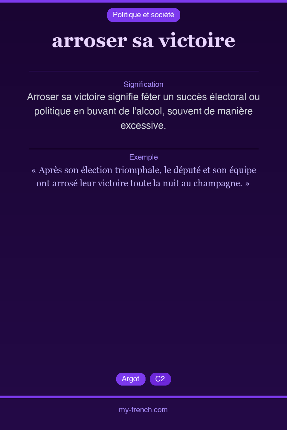 arroser sa victoire : que veut dire cette expression ?