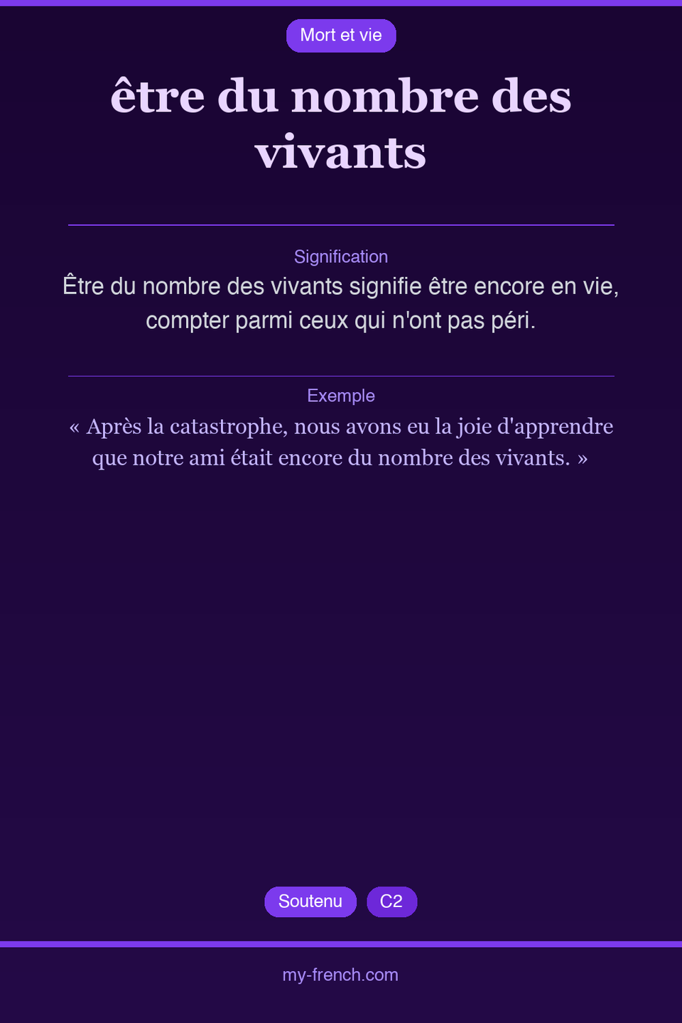 être du nombre des vivants : que veut dire cette expression ?