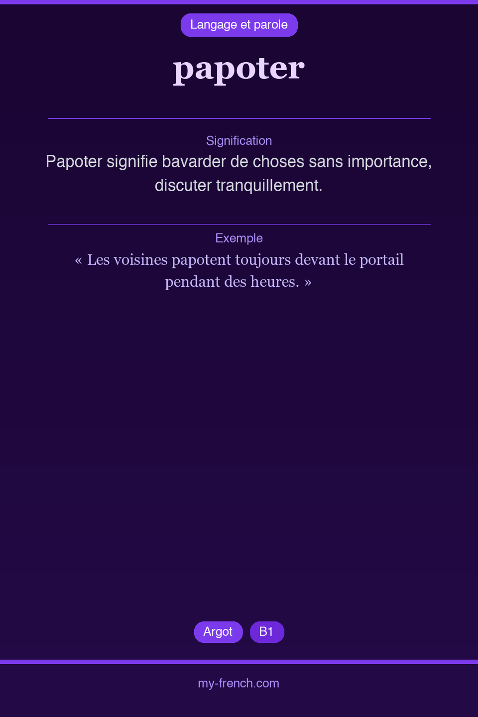 papoter : que veut dire cette expression ?