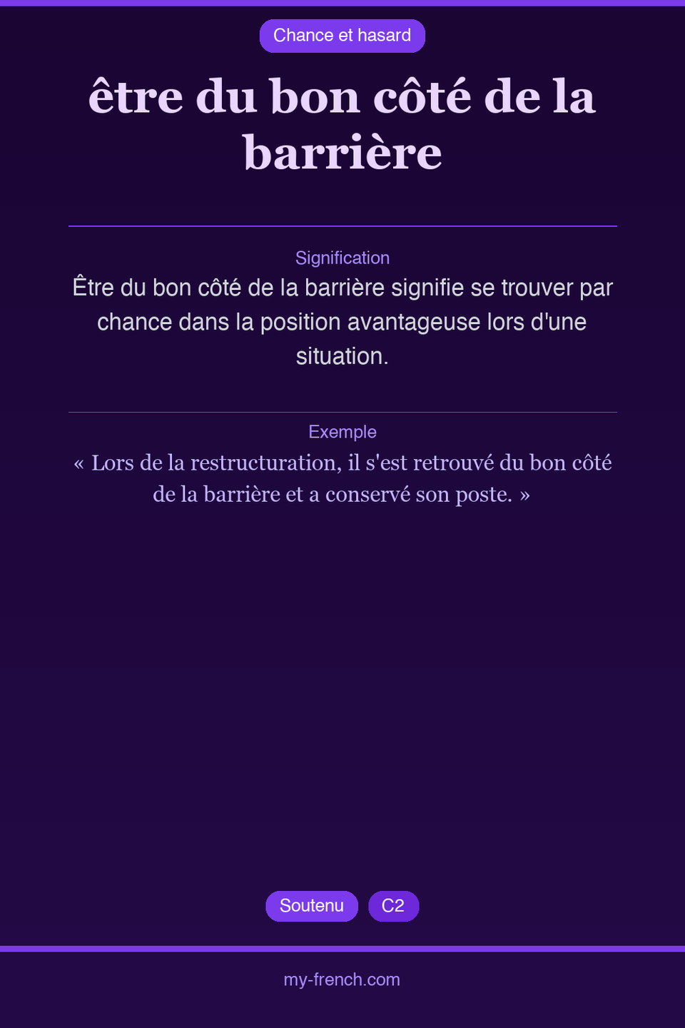 être du bon côté de la barrière : que veut dire cette expression ?