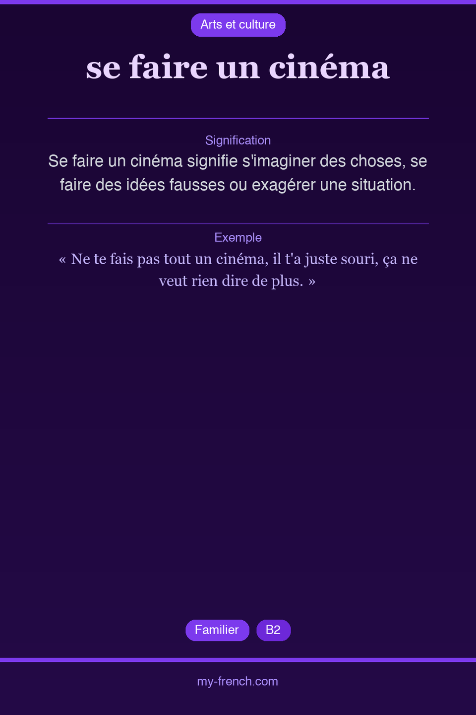 se faire un cinéma : que veut dire cette expression ?