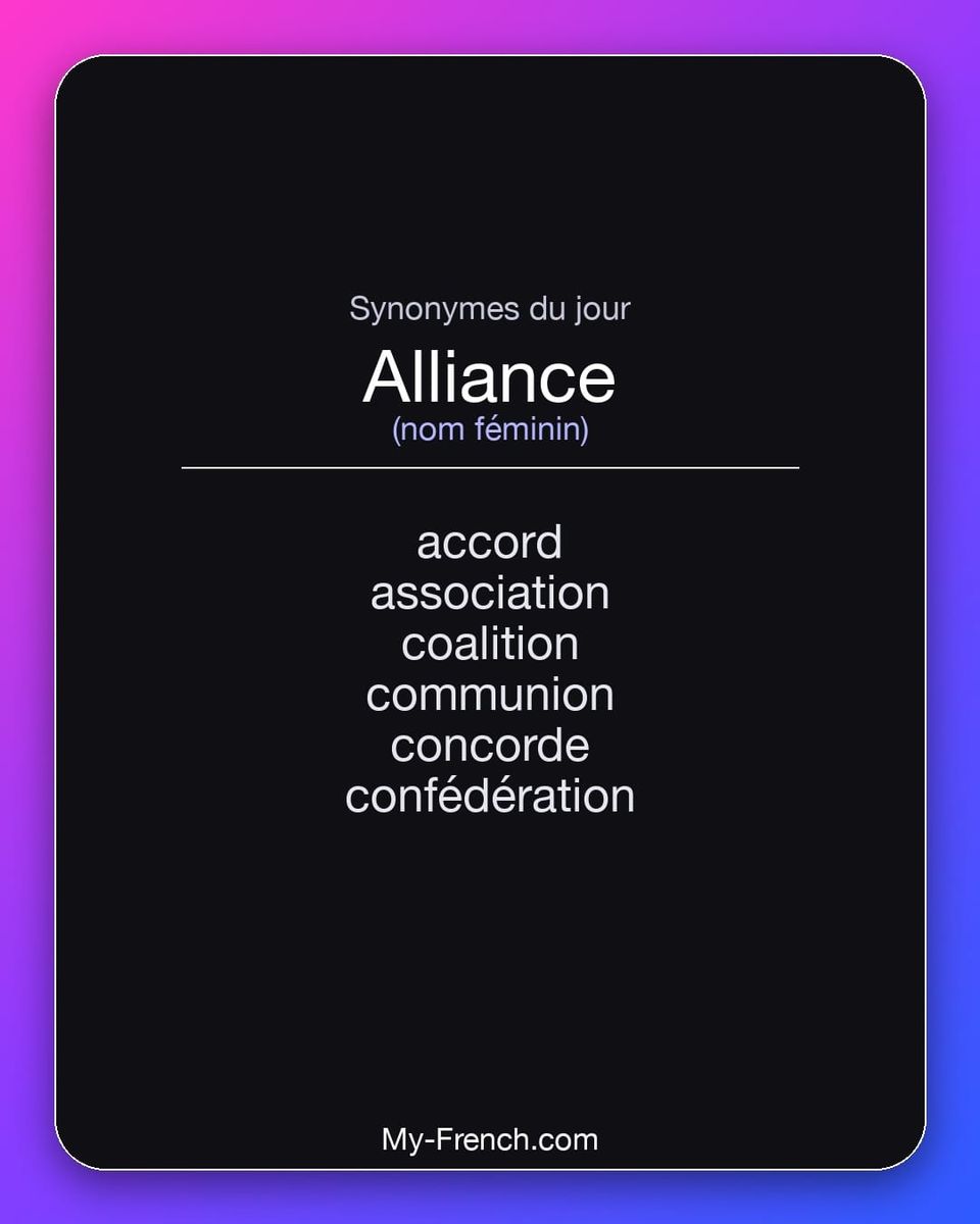 Synonymes de « alliance »
