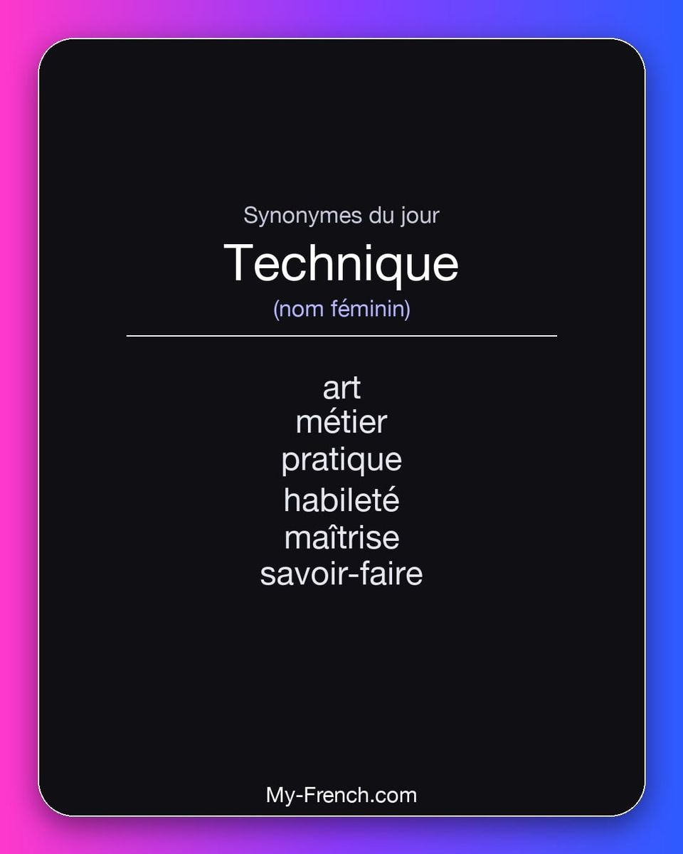 Synonymes de « technique »