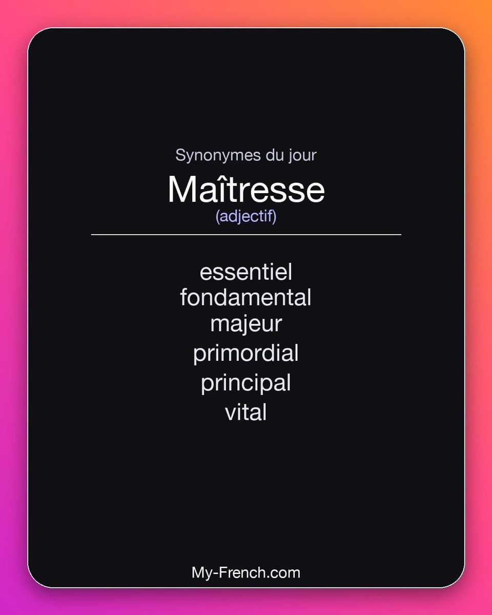 Synonymes de « maîtresse »