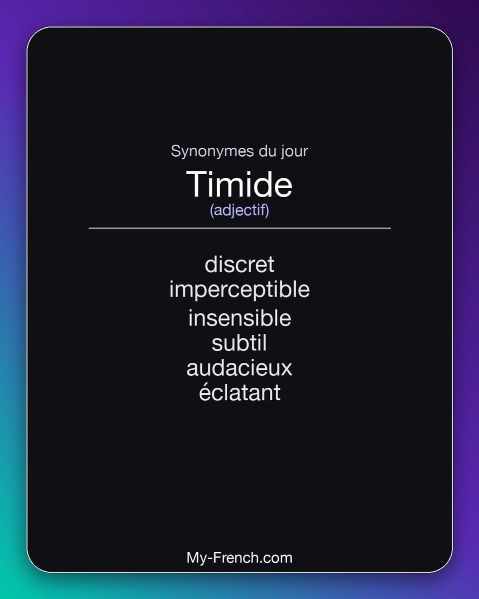 Synonymes de « timide »
