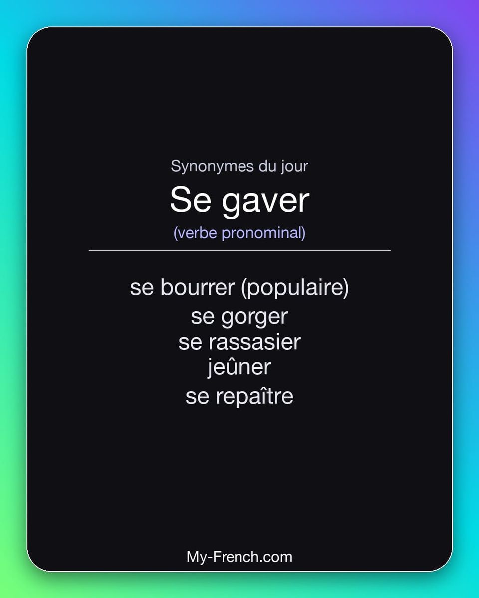 Synonymes de « se gaver »