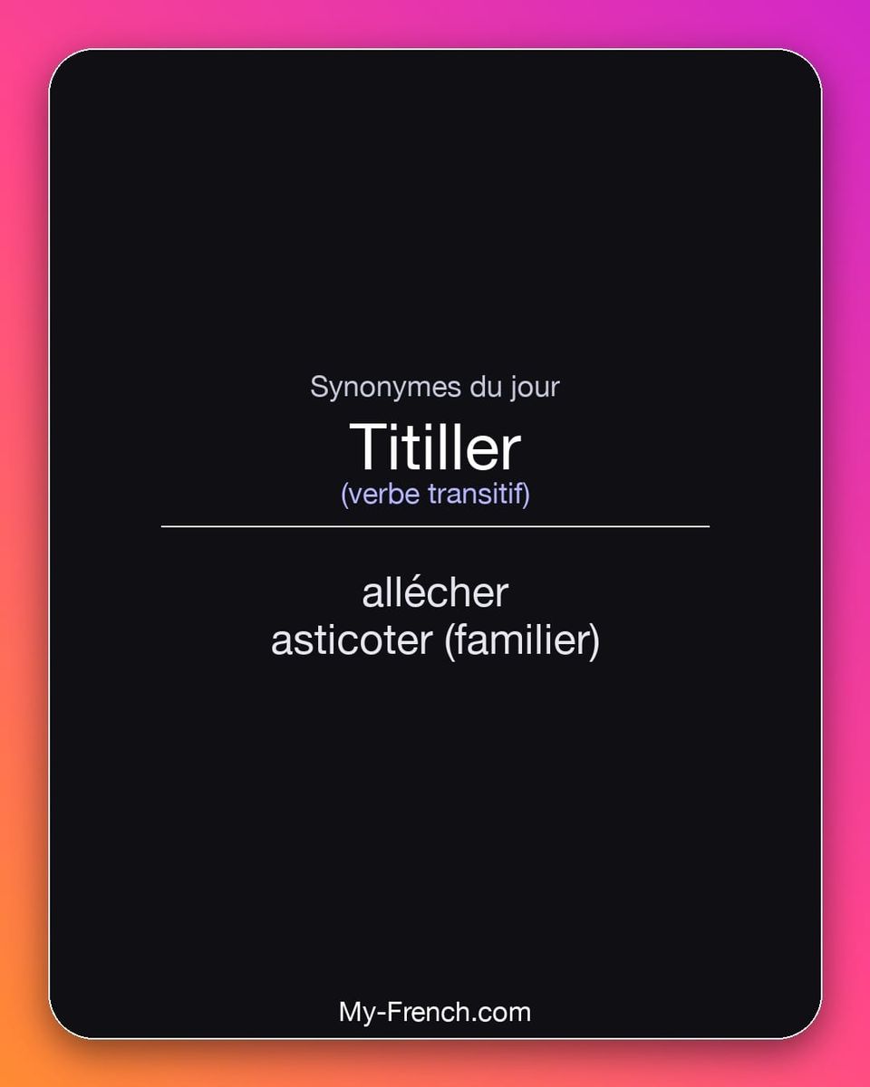 Synonymes de « titiller »