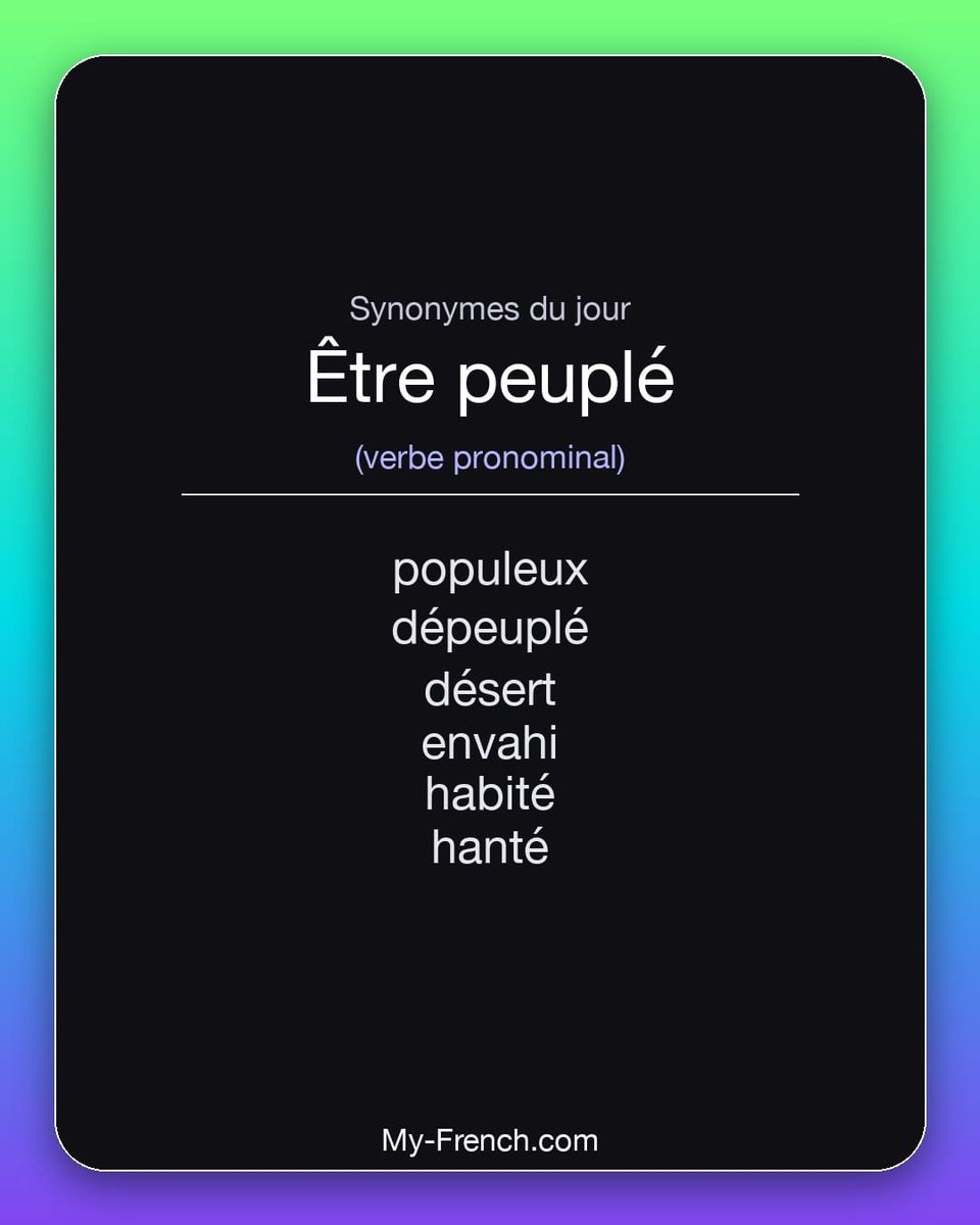 Synonymes de « être peuplé »