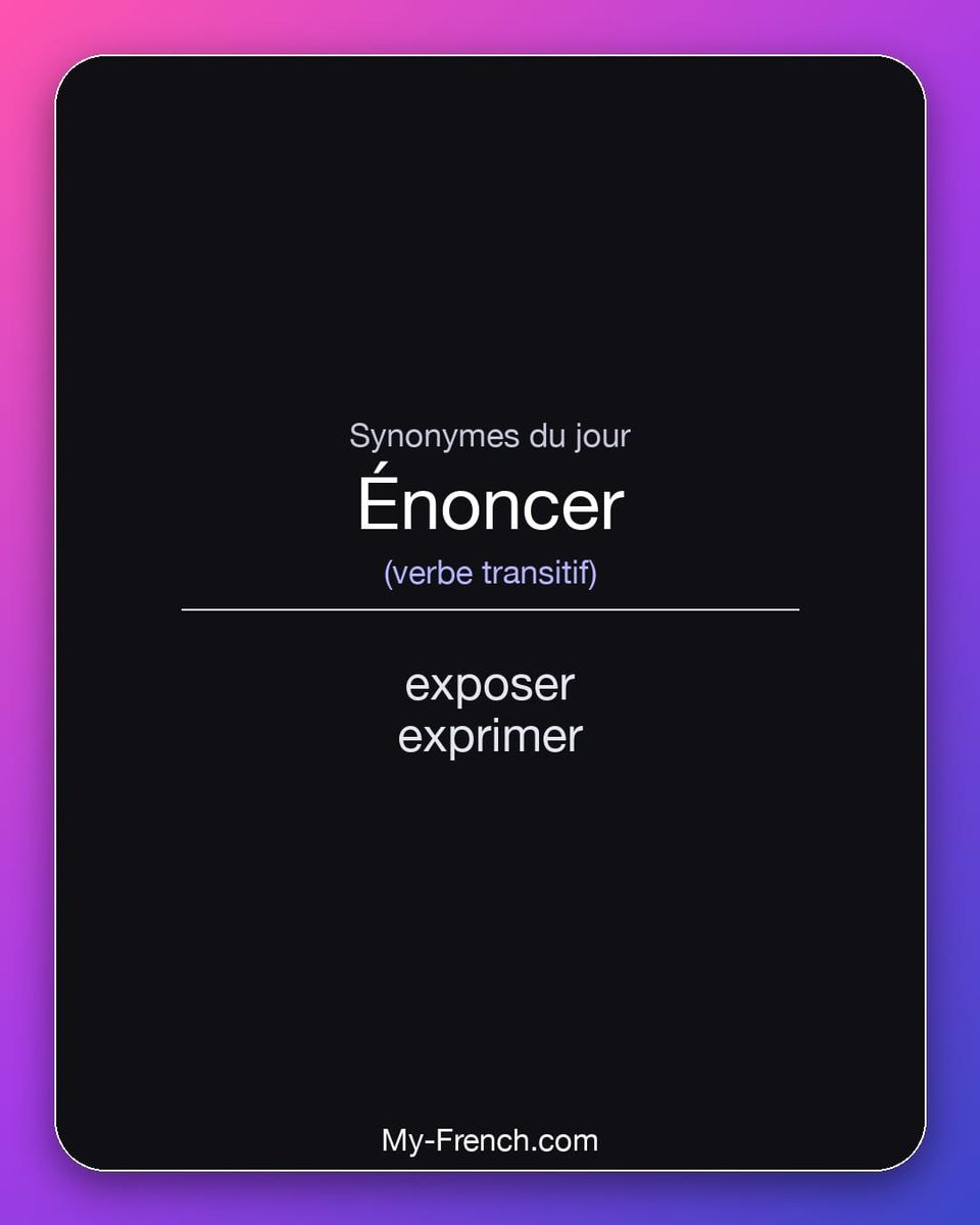 Synonymes de « énoncer »