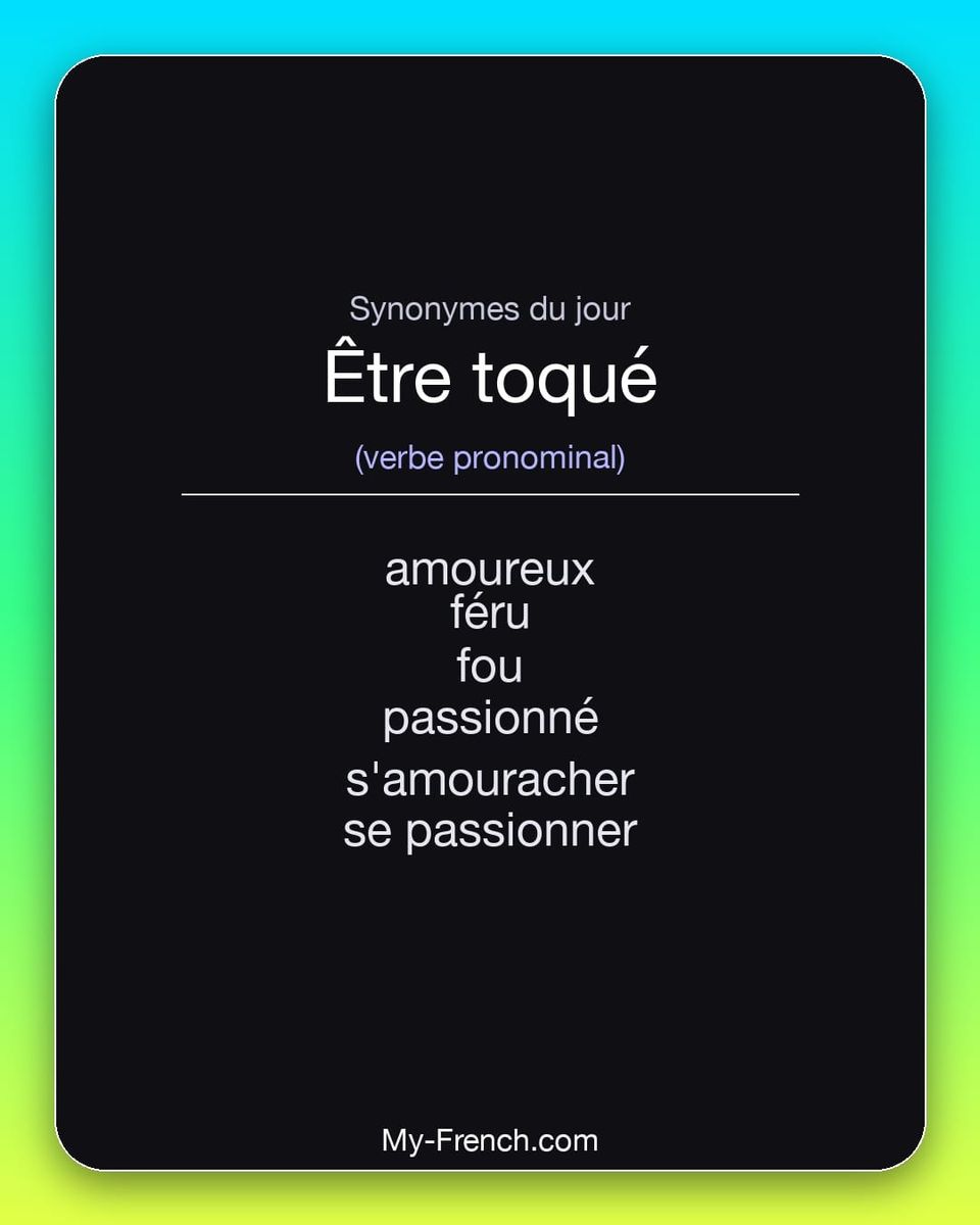 Synonymes de « être toqué »