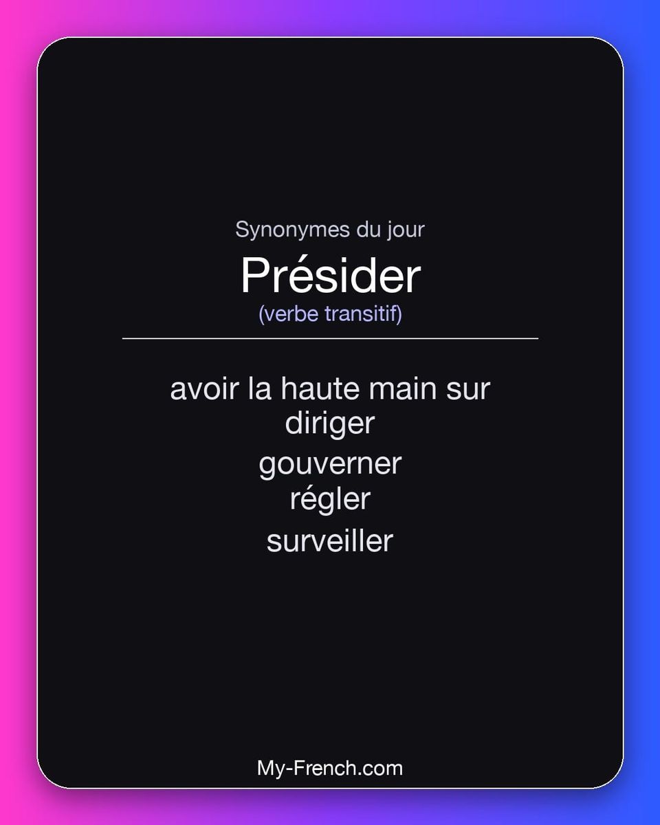 Synonymes de « présider »