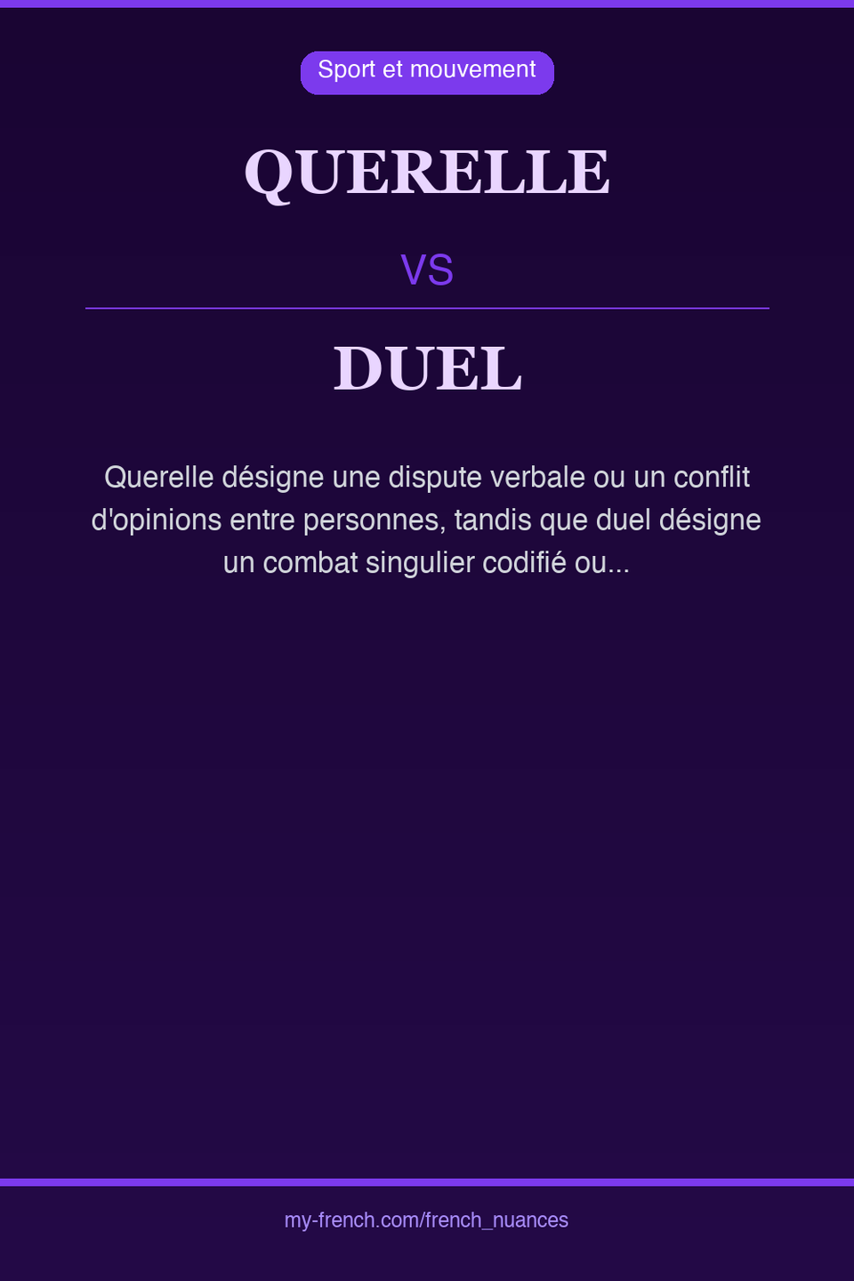 querelle vs duel : quelle nuance ?